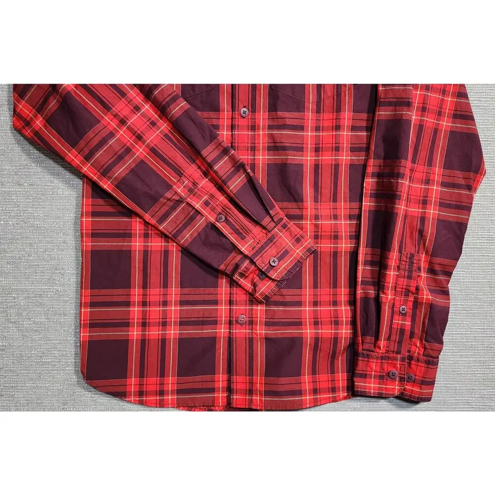 The North Face Plaid Button‎ Front Long Sleeve Shirt Mens Small